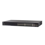 Коммутатор Cisco SG550X-24 SG550X-24-K9-EU (1000 Base-TX (1000 мбит/с), 2 SFP порта)