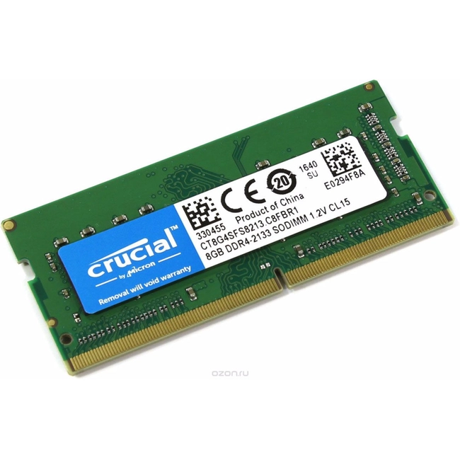 ОЗУ Crucial DDR4 8GB CT8G4SFS8213 (SO-DIMM, DDR4, 8 Гб, 2133 МГц)