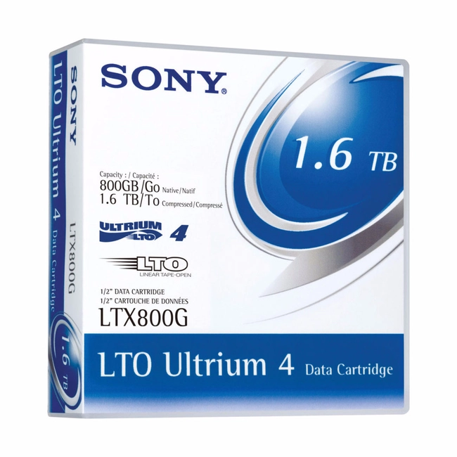 Ленточный носитель информации Sony Ultrium LTO4, 1.6TB LTX800GN-LABEL (LTO-4, 1 шт)