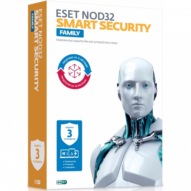 Антивирус Eset NOD32 Smart Security Family NOD32-ESM-1220(BOX)-1-3 (Первичная лицензия)
