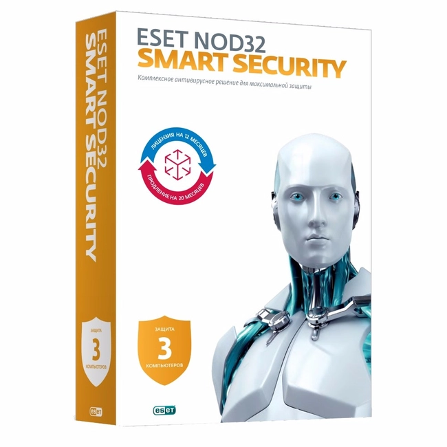 Антивирус Eset NOD32 Smart Security 3-Desktop NOD32-ESS-RN(BOX3)-1-1 (Первичная лицензия)