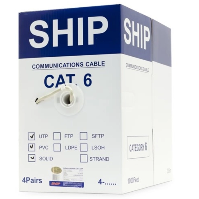 Кабель витая пара SHIP Кабель сетевой, SHIP, D165S-P, Cat.6, 305 м/б