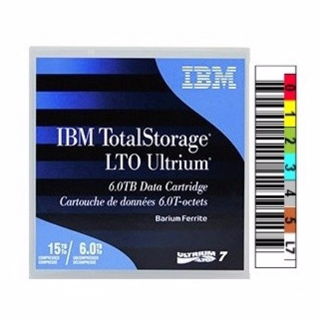 Ленточный носитель информации IBM Ultrium LTO7 Tape Cartridge 6TB 38L7302L (LTO-7, 1 шт, С наклейками)