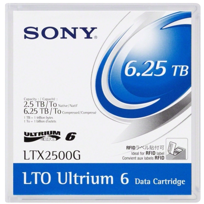 Ленточный носитель информации Sony Ultrium LTO6 6.25TB 20LTX2500GLP-LAB (LTO-6, 20 шт)