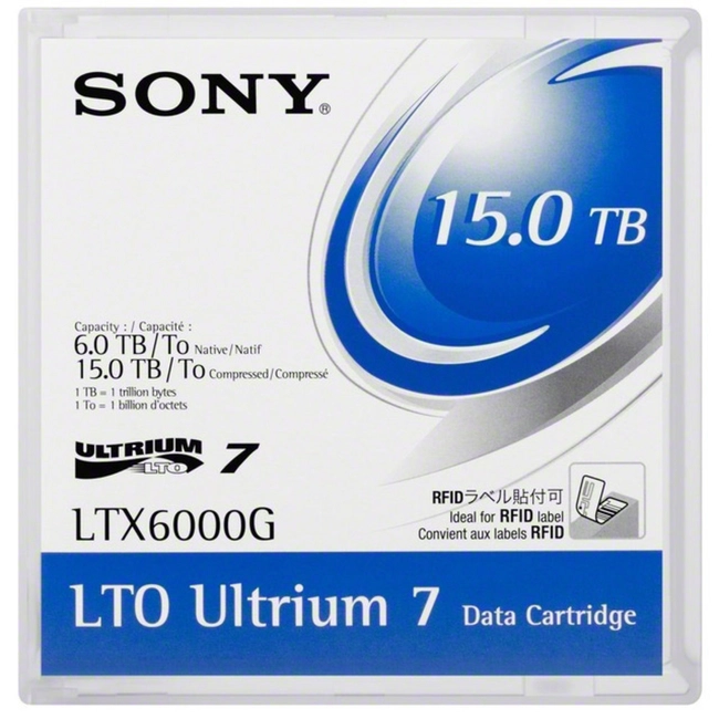 Ленточный носитель информации Sony Ultrium LTO7 15TB 20LTX6000GLP-LAB (LTO-7, 20 шт)