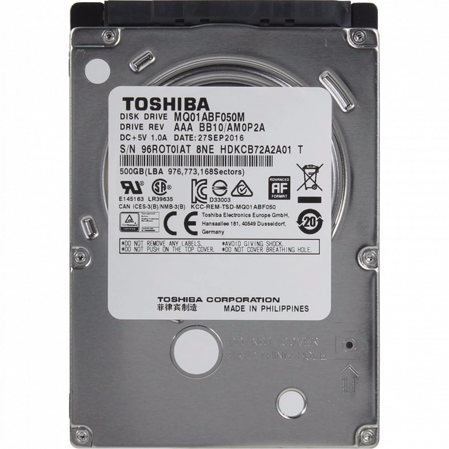 Внутренний жесткий диск Toshiba MQ01ABF050M (HDD (классические), 500 ГБ, 2.5 дюйма, SATA)