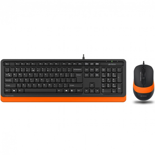 Клавиатура + мышь A4Tech Fstyler F1010 черный/оранжевый (ORANGE) F1010 ORANGE