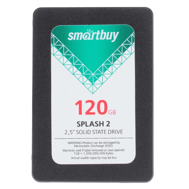 Внутренний жесткий диск SmartBuy Splash 2 SB120GB-SPLH2-25SAT3 (SSD (твердотельные), 120 ГБ, 2.5 дюйма, SATA)