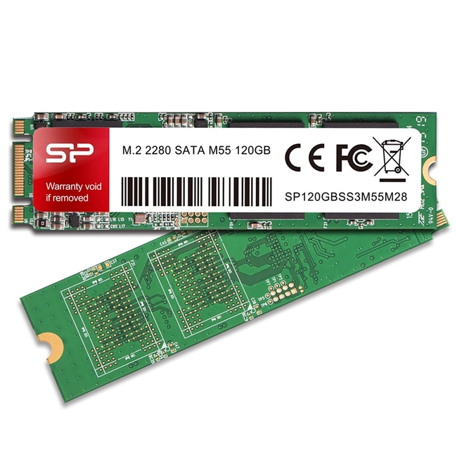 Внутренний жесткий диск Silicon Power M55 SP120GBSS3M55M28 (SSD (твердотельные), 120 ГБ, M.2, SATA)