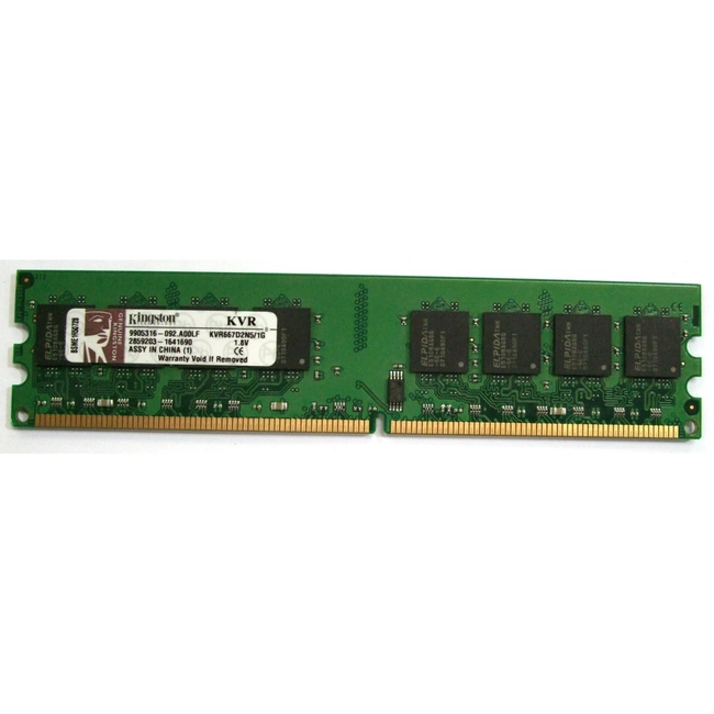 ОЗУ Kingston DIMM 1GB 667MHz DDR2 KVR667D2N5/1G (DIMM, DDR2, 1 Гб, 667 МГц)