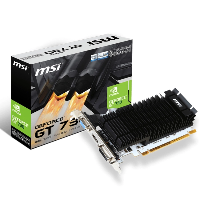 Видеокарта MSI NVIDIA GeForce GT 730 , 2Gb GDDR3/64-bit N730K-2GD3H/LP (2 ГБ)