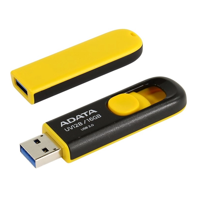 USB флешка (Flash) ADATA AUV128-16G-RBY 16GB - Black/Yellow (16 ГБ)