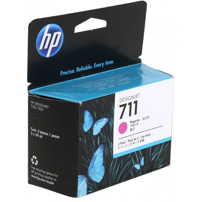 Картридж для плоттеров HP 711 пурпурный, тройная упаковка CZ135A