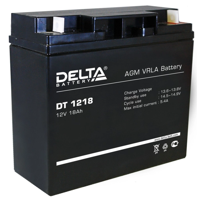 Сменные аккумуляторы АКБ для ИБП Delta DT 1218 18 А\ч, 12В (12 В)