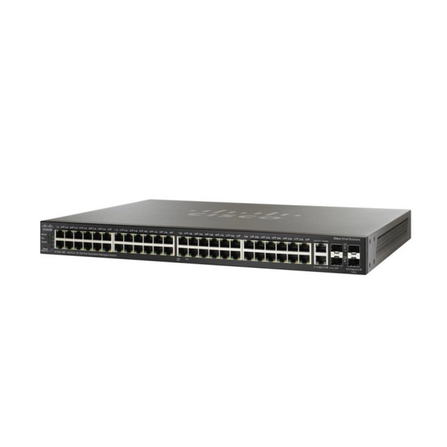 Коммутатор Cisco SG550X-48P-K9-EU (1000 Base-TX (1000 мбит/с), 2 SFP порта)